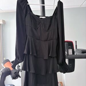 Altar'd State Black Layered Long Sleeve Dress